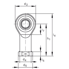 桿端軸承 GIKPSR12-PS, 根據(jù) DIN ISO 12 240-4 標(biāo)準(zhǔn)，特種鋼材料，帶右旋內(nèi)螺紋，免維護(hù)