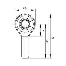 桿端軸承 GAKSL20-PS, 根據(jù) DIN ISO 12 240-4 標(biāo)準(zhǔn)，特種鋼材料，帶左旋外螺紋，免維護(hù)