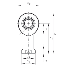 桿端軸承 GIL17-DO, 根據(jù) DIN ISO 12 240-4 標(biāo)準(zhǔn)，帶左旋內(nèi)螺紋，需維護(hù)
