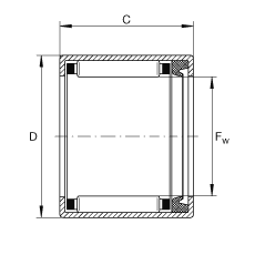 開(kāi)式?jīng)_壓外圈滾針軸承 SCE2416-P, 雙側(cè)唇密封，根據(jù) ABMA 18.2 - 1982，英制