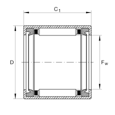 開(kāi)式?jīng)_壓外圈滾針軸承 SCE1414-PP, 雙側(cè)唇密封，根據(jù) ABMA 18.2 - 1982，英制