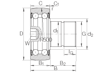 螺栓型滾輪 KR5203-2RS, 雙列，兩側(cè)唇密封