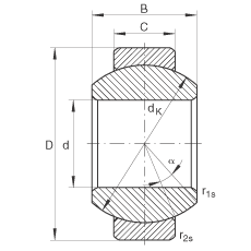 關(guān)節(jié)軸承 GE12-FO, 根據(jù) DIN ISO 12 240-1 標(biāo)準(zhǔn)，需維護(hù)