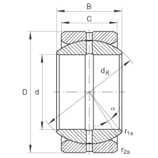 關(guān)節(jié)軸承 GE34-ZO, 根據(jù) DIN ISO 12 240-1 標(biāo)準(zhǔn)，英制尺寸，需維護(hù)