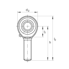 桿端軸承 GAKR5-PB, 根據(jù) DIN ISO 12 240-4 標(biāo)準(zhǔn)，帶右旋外螺紋，需維護(hù)