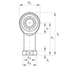 桿端軸承 GIKL16-PW, 根據(jù) DIN ISO 12 240-4 標(biāo)準(zhǔn)，帶左旋內(nèi)螺紋，需維護(hù)