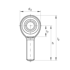 桿端軸承 GAKR25-PW, 根據(jù) DIN ISO 12 240-4 標準，帶右旋外螺紋，需維護
