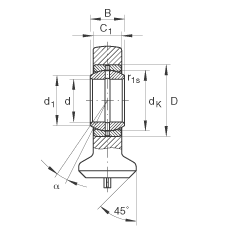液壓桿端軸承 GK80-DO, 根據(jù) DIN ISO 12 240 標準，帶焊接面，需維護