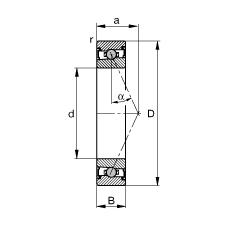 主軸軸承 HCS71914-E-T-P4S, 調(diào)節(jié)，成對或單元安裝，接觸角 α = 25°，兩側(cè)唇密封，非接觸，限制公差