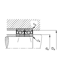 主軸軸承 HSS7004-C-T-P4S, 調(diào)節(jié)，成對(duì)安裝，接觸角 α = 15°，兩側(cè)唇密封，非接觸，加嚴(yán)公差