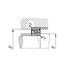 主軸軸承 HCS71914-E-T-P4S, 調(diào)節(jié)，成對或單元安裝，接觸角 α = 25°，兩側(cè)唇密封，非接觸，限制公差