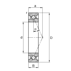 主軸軸承 HS71915-E-T-P4S, 調(diào)節(jié)，成對或單元安裝，接觸角 α = 25°，限制公差