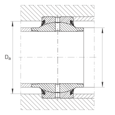 關(guān)節(jié)軸承 GE50-HO-2RS, 根據(jù) DIN ISO 12 240-1 標(biāo)準(zhǔn), 需維護(hù)，兩側(cè)唇密封
